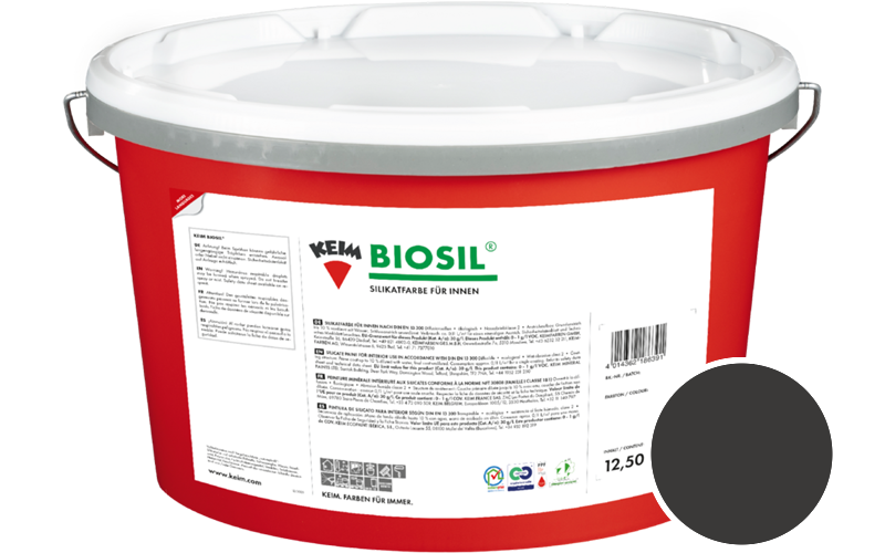 KEIM Biosil 2,5L Innenfarbe / Get�nt im Farbton RAL 9017 Verkehrsschwarz