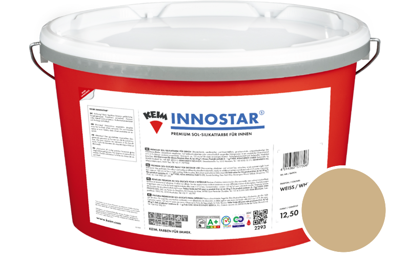 KEIM Innostar 2,5L Silikatfarbe f�r innen / Get�nt im Farbton RAL 1001 Beige