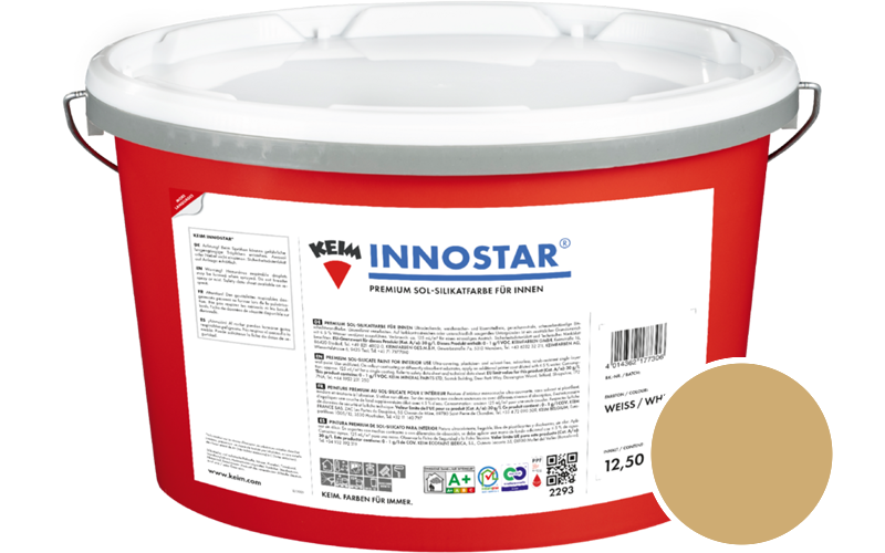 KEIM Innostar 2,5L Silikatfarbe f�r innen / Get�nt im Farbton RAL 1002 Sandgelb