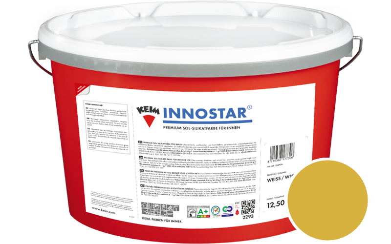 KEIM Innostar 12,5L Silikatfarbe f�r innen / Get�nt im Farbton RAL 1012 Zitronengelb