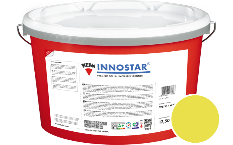 KEIM Innostar 2,5L Silikatfarbe f�r innen / Get�nt im Farbton RAL 1016 Schwefelgelb