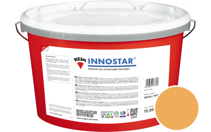 KEIM Innostar 12,5L Silikatfarbe f�r innen / Get�nt im Farbton RAL 1017 Safrangelb