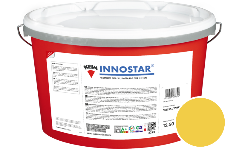 KEIM Innostar 2,5L Silikatfarbe f�r innen / Get�nt im Farbton RAL 1018 Zinkgelb
