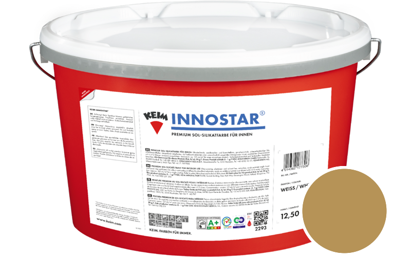 KEIM Innostar 5L Silikatfarbe f�r innen / Get�nt im Farbton RAL 1024 Ockergelb