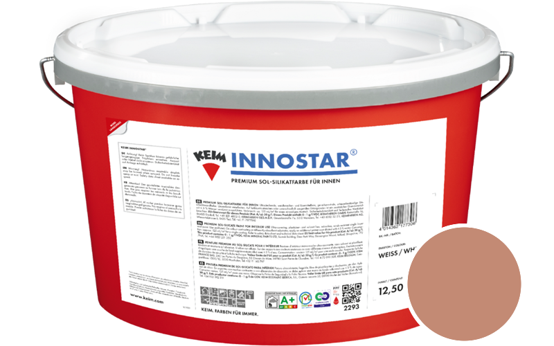 KEIM Innostar 12,5L Silikatfarbe f�r innen / Get�nt im Farbton RAL 3012 Beigerot