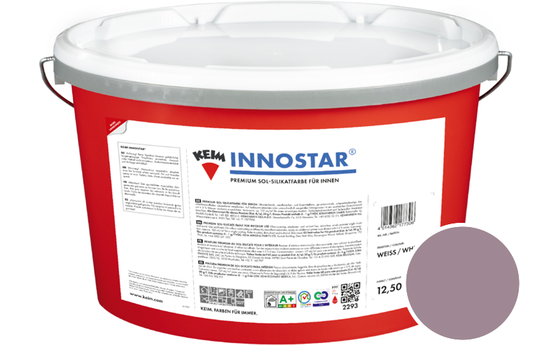 KEIM Innostar 2,5L Silikatfarbe f�r innen / Get�nt im Farbton RAL 4009 Pastellviolett