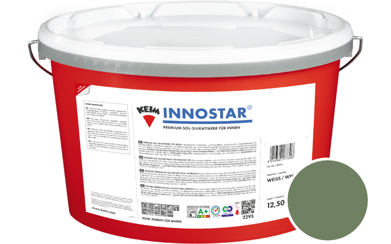 KEIM Innostar 2,5L Silikatfarbe f�r innen / Get�nt im Farbton RAL 6011 Resedagr�n