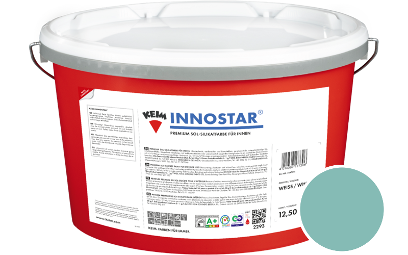 KEIM Innostar 2,5L Silikatfarbe f�r innen / Get�nt im Farbton RAL 6027 Lichtgr�n