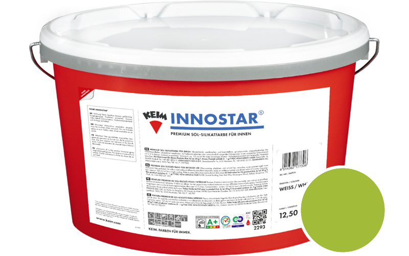 KEIM Innostar 2,5L Silikatfarbe f�r innen / Get�nt im Farbton RAL 6039 Fasergr�n