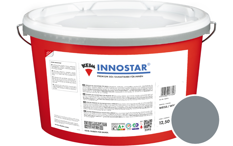 KEIM Innostar 2,5L Silikatfarbe f�r innen / Get�nt im Farbton RAL 7000 Fehgrau