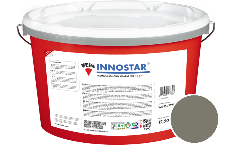 KEIM Innostar 12,5L Silikatfarbe f�r innen / Get�nt im Farbton RAL 7003 Moosgrau
