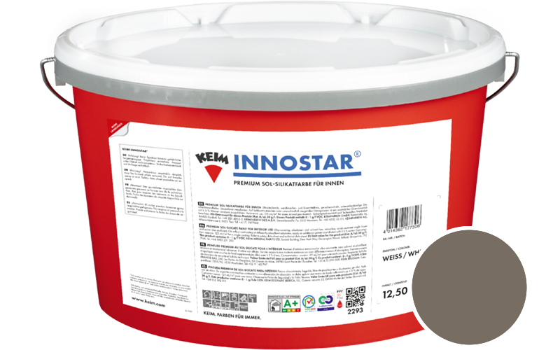 KEIM Innostar 12,5L Silikatfarbe f�r innen / Get�nt im Farbton RAL 7006 Beigegrau