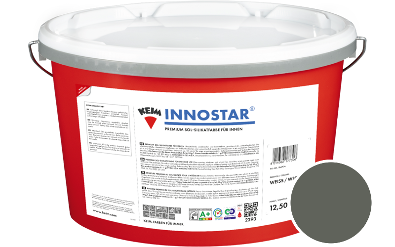 KEIM Innostar 12,5L Silikatfarbe f�r innen / Get�nt im Farbton RAL 7009 Gr�ngrau