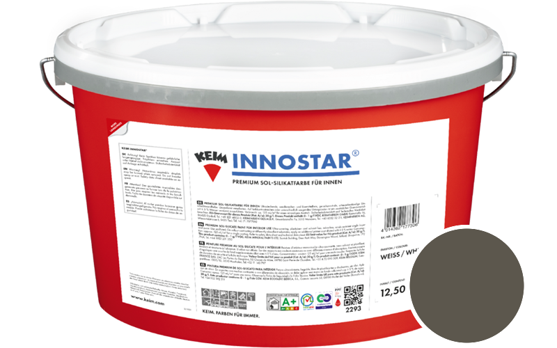KEIM Innostar 2,5L Silikatfarbe f�r innen / Get�nt im Farbton RAL 7013 Braungrau