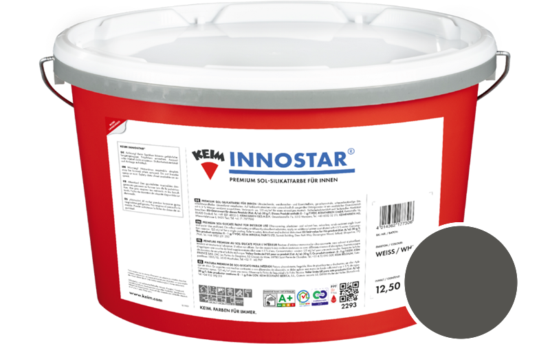 KEIM Innostar 2,5L Silikatfarbe f�r innen / Get�nt im Farbton RAL 7022 Umbragrau