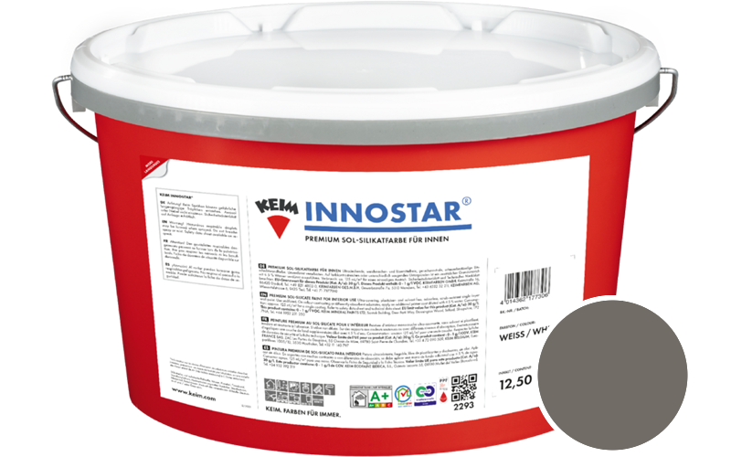 KEIM Innostar 2,5L Silikatfarbe f�r innen / Get�nt im Farbton RAL 7039 Quarzgrau