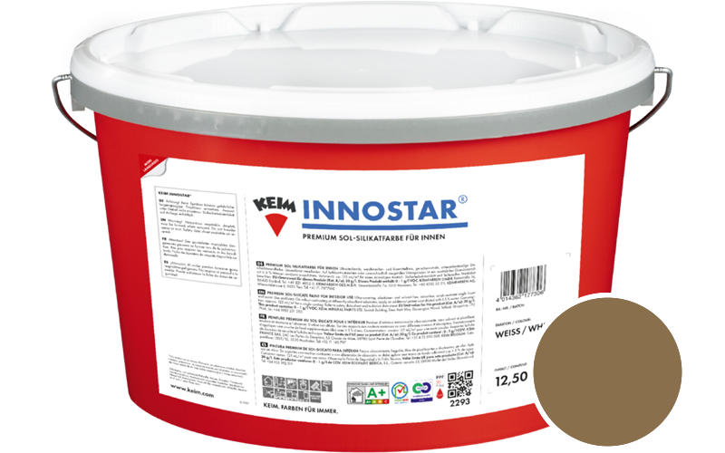 KEIM Innostar 2,5L Silikatfarbe f�r innen / Get�nt im Farbton RAL 8000 Gr�nbraun