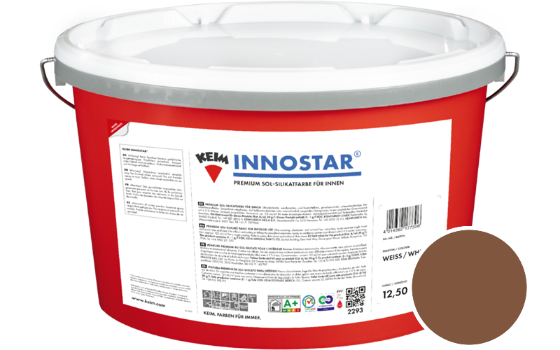 KEIM Innostar 2,5L Silikatfarbe f�r innen / Get�nt im Farbton RAL 8003 Lehmbraun