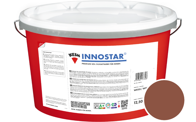 KEIM Innostar 2,5L Silikatfarbe f�r innen / Get�nt im Farbton RAL 8004 Kupferbraun