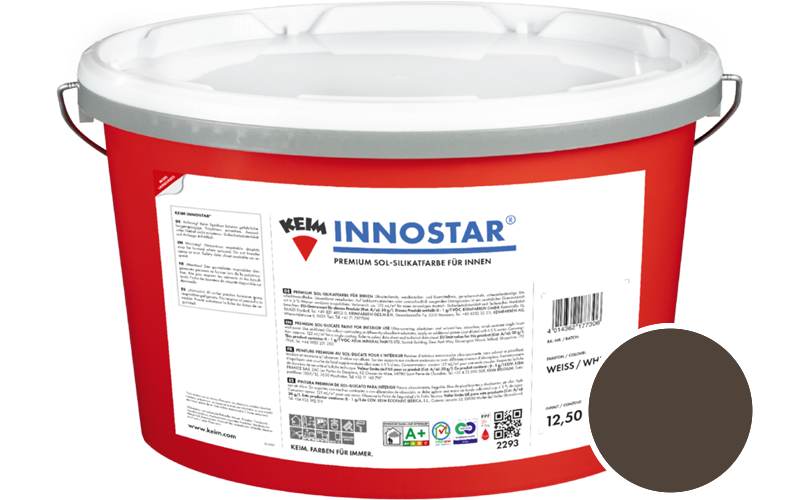 KEIM Innostar 12,5L Silikatfarbe f�r innen / Get�nt im Farbton RAL 8014 Sepiabraun