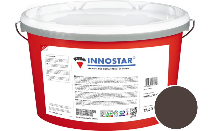 KEIM Innostar 12,5L Silikatfarbe f�r innen / Get�nt im Farbton RAL 8017 Schokoladenbraun
