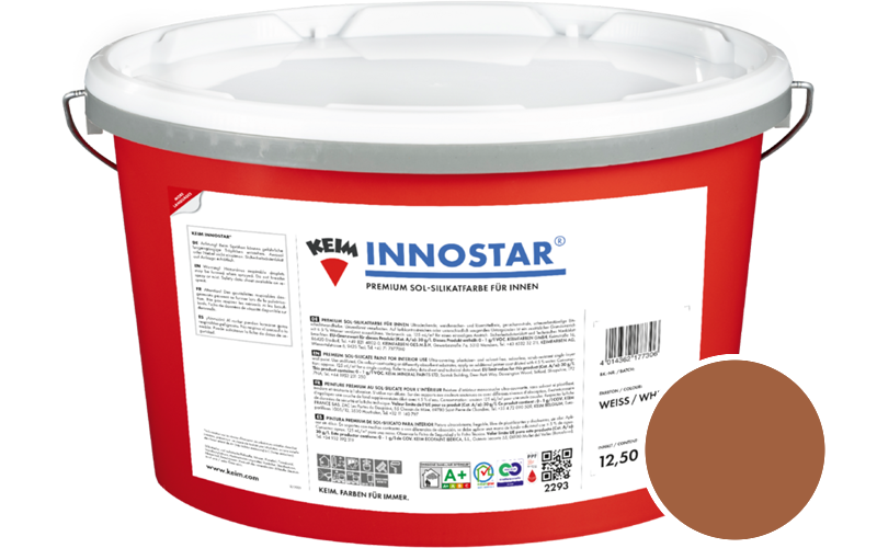 KEIM Innostar 2,5L Silikatfarbe f�r innen / Get�nt im Farbton RAL 8023 Orangebraun