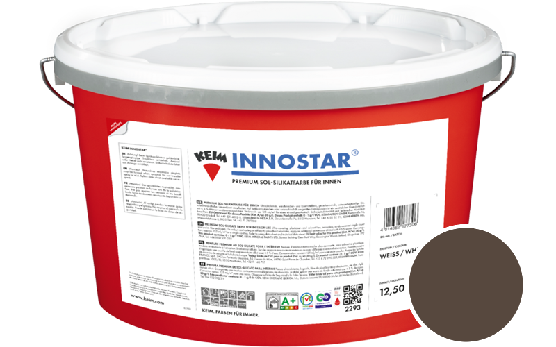 KEIM Innostar 2,5L Silikatfarbe f�r innen / Get�nt im Farbton RAL 8028 Terrabraun