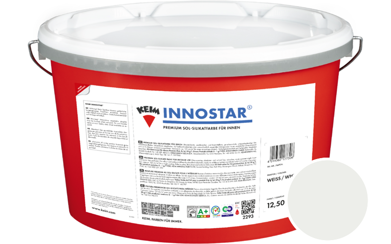 KEIM Innostar 2,5L Silikatfarbe f�r innen / Get�nt im Farbton RAL 9003 Signalweiss