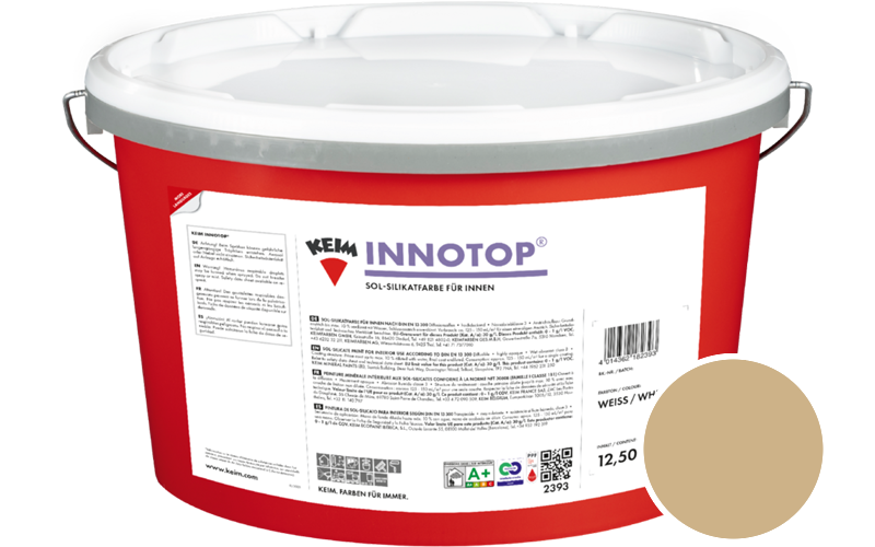 KEIM Innotop 2,5L Silikatfarbe f�r innen / Get�nt im Farbton RAL 1001 Beige