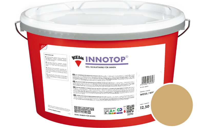 KEIM Innotop 2,5L Silikatfarbe f�r innen / Get�nt im Farbton RAL 1002 Sandgelb