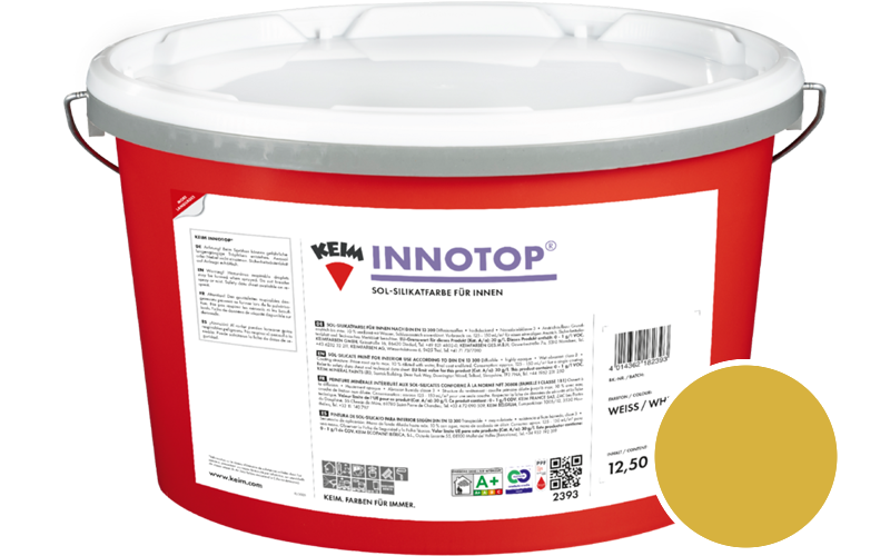 KEIM Innotop 12,5L Silikatfarbe f�r innen / Get�nt im Farbton RAL 1012 Zitronengelb