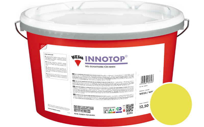 KEIM Innotop 2,5L Silikatfarbe f�r innen / Get�nt im Farbton RAL 1016 Schwefelgelb