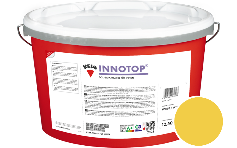 KEIM Innotop 2,5L Silikatfarbe f�r innen / Get�nt im Farbton RAL 1018 Zinkgelb