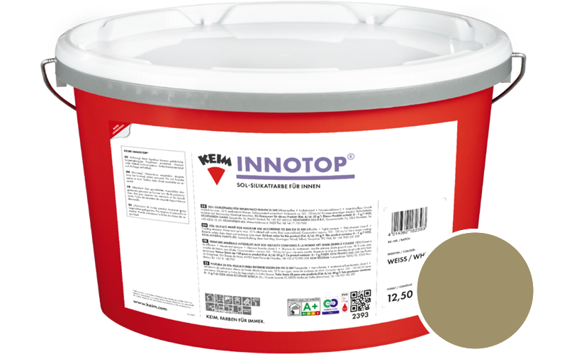 KEIM Innotop 2,5L Silikatfarbe f�r innen / Get�nt im Farbton RAL 1020 Olivgelb