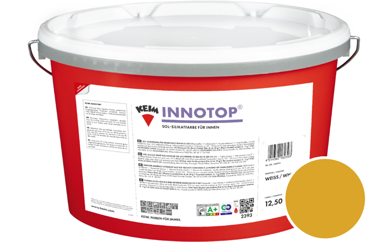 KEIM Innotop 2,5L Silikatfarbe f�r innen / Get�nt im Farbton RAL 1032 Ginstergelb