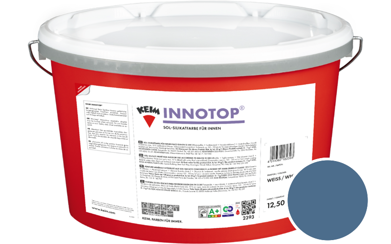 KEIM Innotop 2,5L Silikatfarbe f�r innen / Get�nt im Farbton RAL 5007 Brillantblau