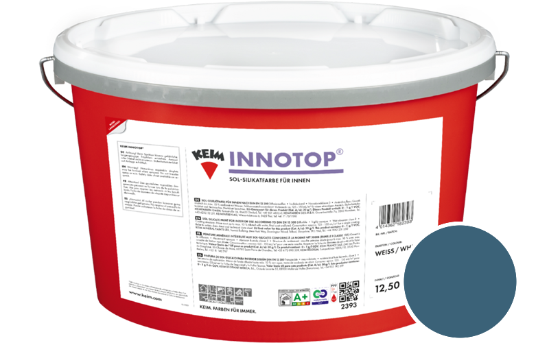 KEIM Innotop 2,5L Silikatfarbe f�r innen / Get�nt im Farbton RAL 5009 Azurblau