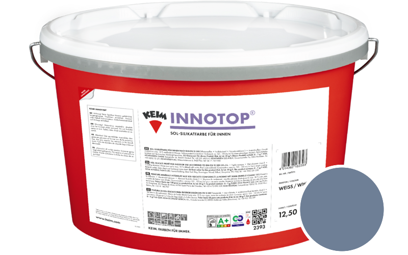 KEIM Innotop 2,5L Silikatfarbe f�r innen / Get�nt im Farbton RAL 5014 Taubenblau