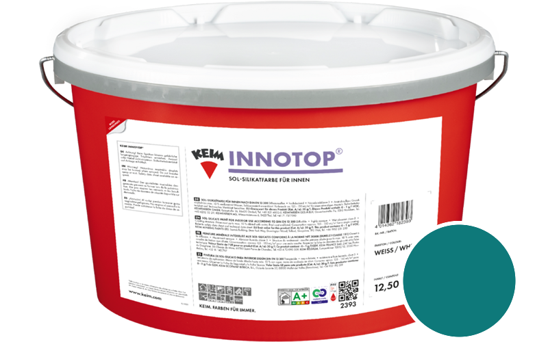 KEIM Innotop 2,5L Silikatfarbe f�r innen / Get�nt im Farbton RAL 5021 Wasserblau