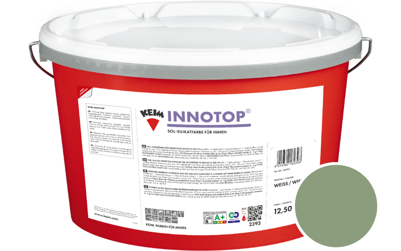 KEIM Innotop 2,5L Silikatfarbe f�r innen / Get�nt im Farbton RAL 6021 Blassgr�n