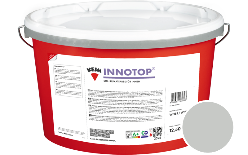 KEIM Innotop 2,5L Silikatfarbe f�r innen / Get�nt im Farbton RAL 7035 Lichtgrau