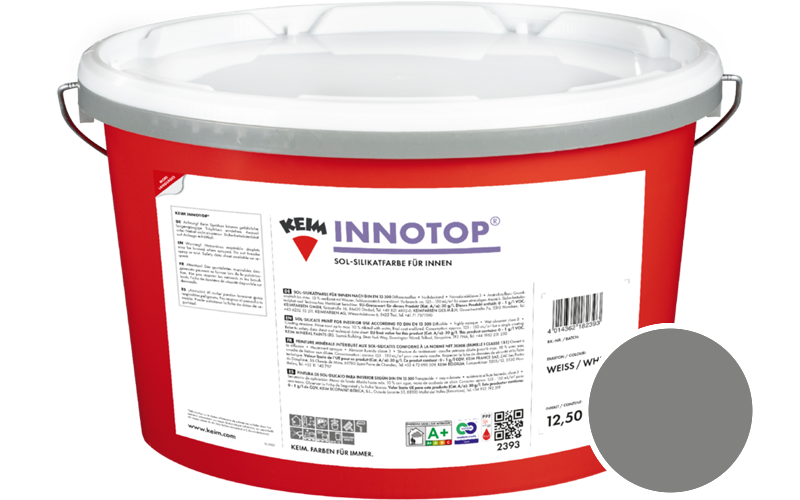 KEIM Innotop 2,5L Silikatfarbe f�r innen / Get�nt im Farbton RAL 7037 Staubgrau