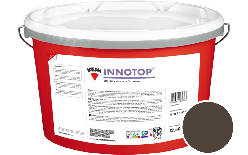 KEIM Innotop 2,5L Silikatfarbe f�r innen / Get�nt im Farbton RAL 8014 Sepiabraun