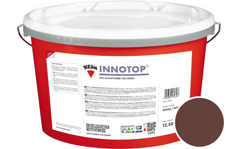 KEIM Innotop 2,5L Silikatfarbe f�r innen / Get�nt im Farbton RAL 8015 Kastanienbraun