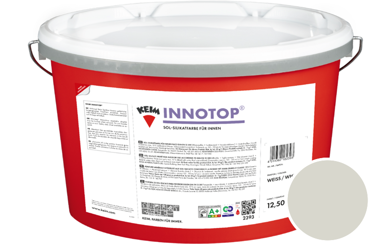 KEIM Innotop 2,5L Silikatfarbe f�r innen / Get�nt im Farbton RAL 9002 Grauweiss