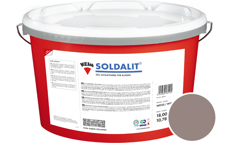 KEIM Soldalit 18kg Silikat-Fassadenfarbe / Get�nt im Farbton 9225