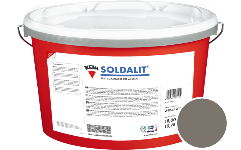 KEIM Soldalit 2,5kg Silikat-Fassadenfarbe / Get�nt im Farbton 9543