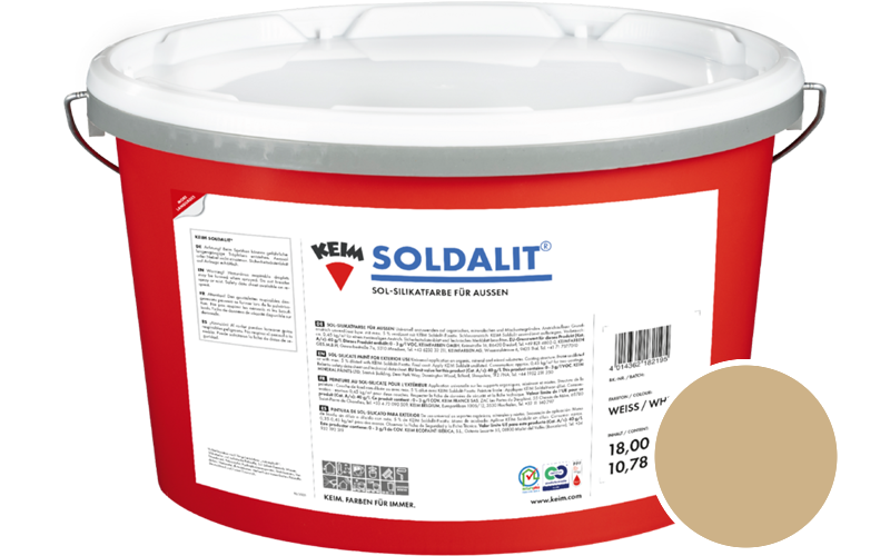 KEIM Soldalit 2,5kg Silikat-Fassadenfarbe / Get�nt im Farbton RAL 1001 Beige