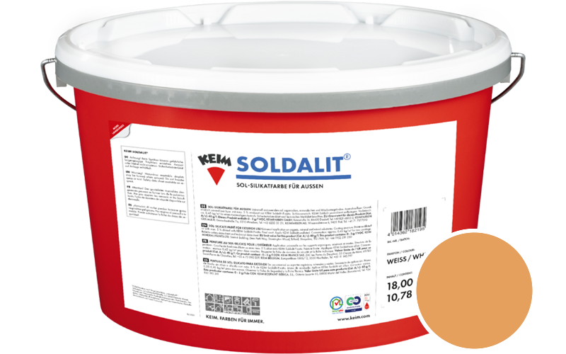 KEIM Soldalit 5kg Silikat-Fassadenfarbe / Get�nt im Farbton RAL 1034 Pastellgelb