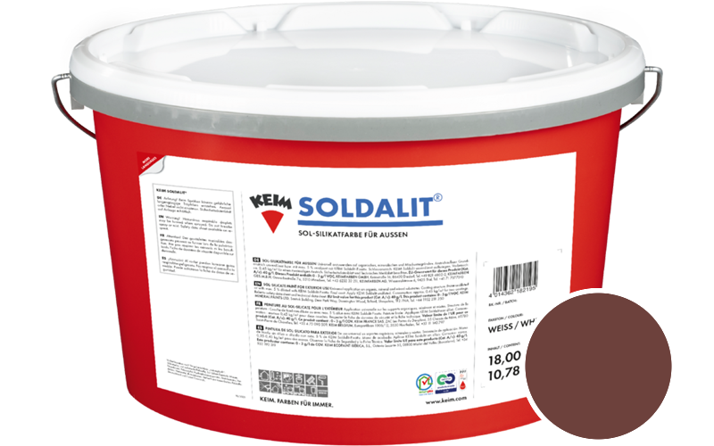 KEIM Soldalit 2,5kg Silikat-Fassadenfarbe / Get�nt im Farbton RAL 3009 Oxidrot